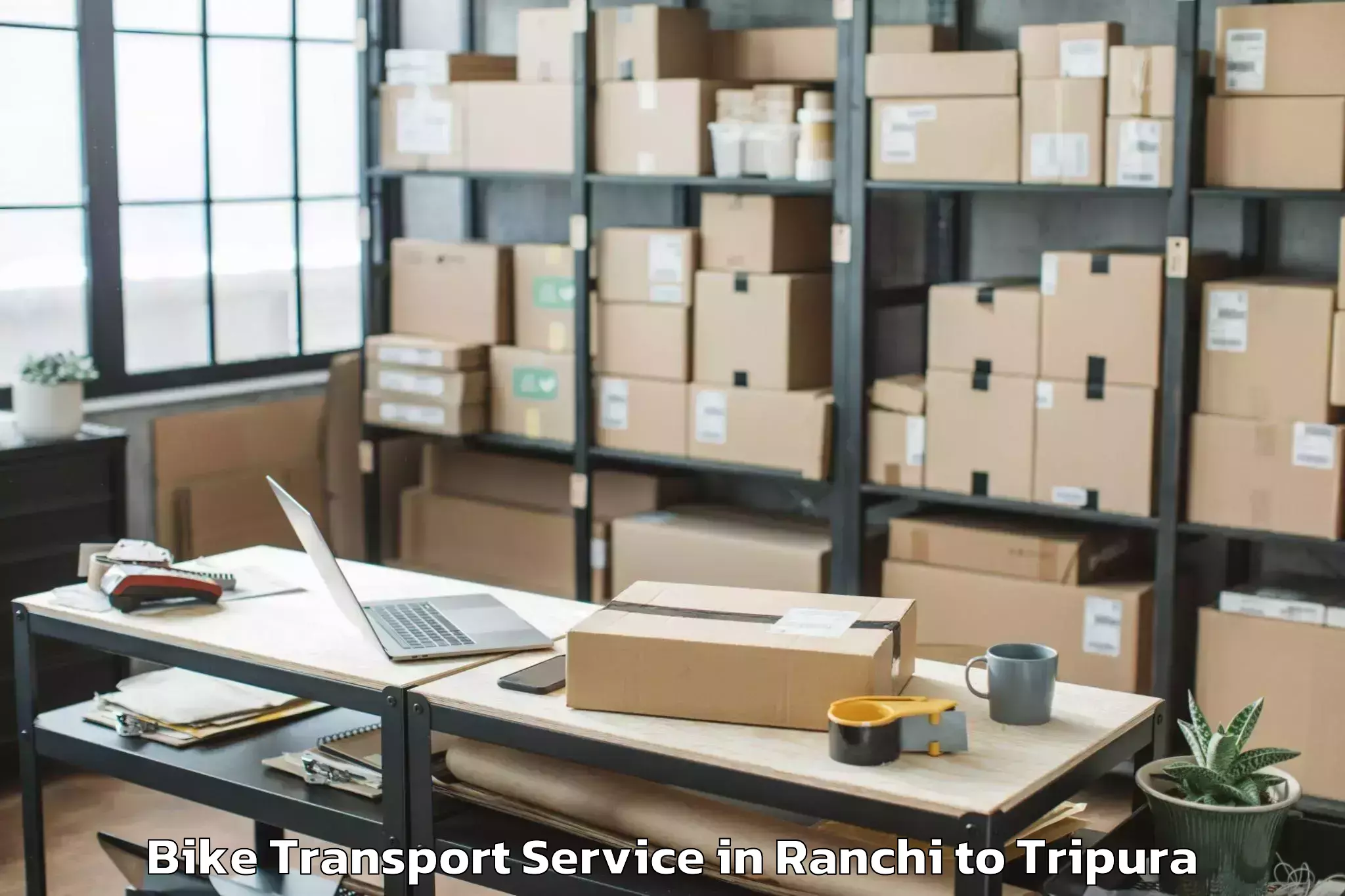 Book Ranchi to Kailashahar Airport Ixh Bike Transport Online